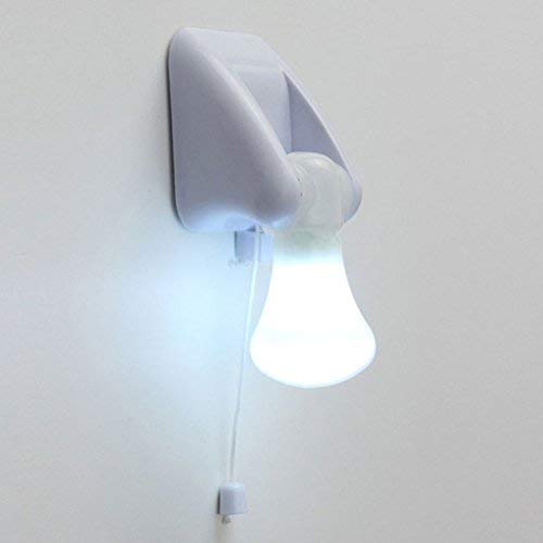 Pixnor Portable Wire LED Bulb Cabinet Lamp Night Light Battery Operated Self Adhesive Wall Mount Light