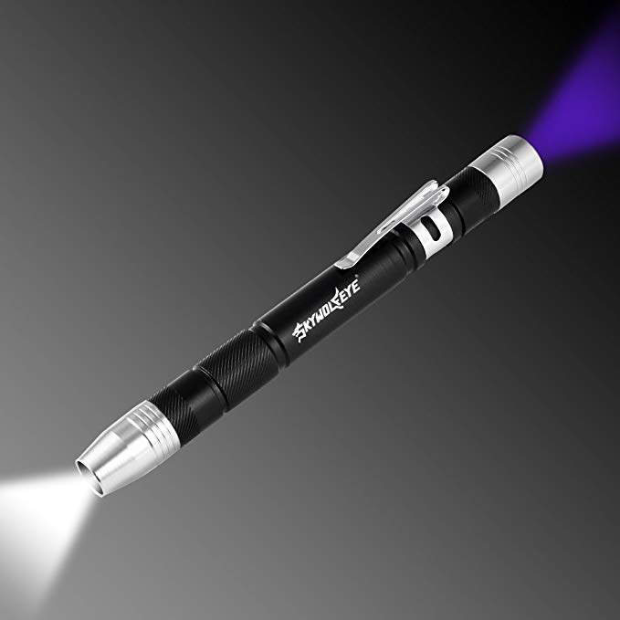 UV Penlight, SKYWOLFEYE UV Flashlight 395 nm UV Light 2 Light Sources