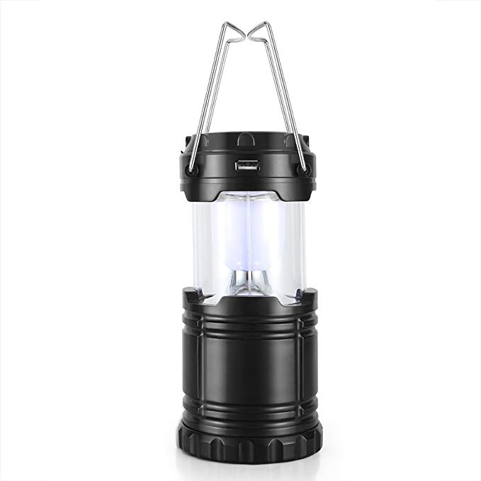 Flexzion 6 LED Camping Lantern Solar Rechargeable Lamp - Ultra Bright Portable Flashlights Bivouac Equipment with USB/DC Power Bank for Home Outdoor Hiking Reading Fishing Emergency, Hurricane