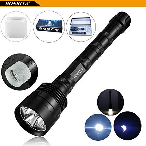 HONRIYA Super Bright LED Flashlight,12000 High Lumen with Camping Cap Diffuser,5 Light Modes for Camping and Hiking or Gift-Giving