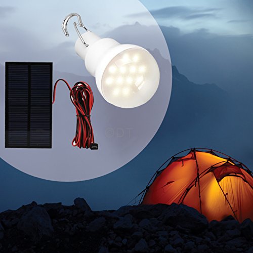 Portable Solar Panel Power LED Bulb Lamp Outdoor Camp Tent Fishing Light 15W