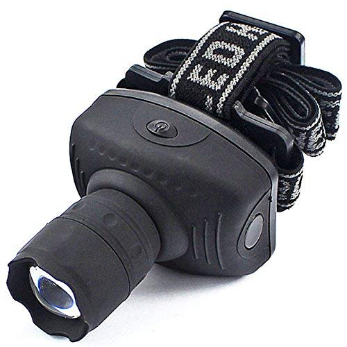 7TECH Headlamp Zoomable LED Headlight Water resistance Flashlight with 3 Models Lights