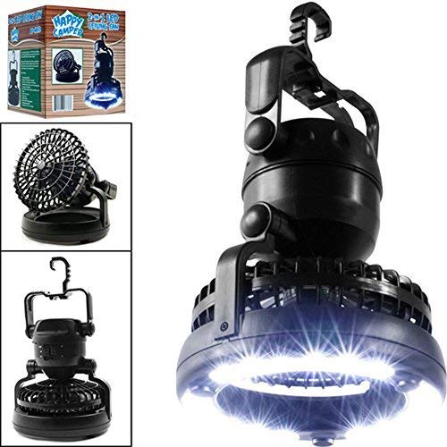 Sipring Portable LED Camping Lantern with Ceiling Fan 18 LED Sensor Motion Activated Flashlight for Outdoor Hiking Fishing Outages and Emergencies Tent Battery-Operated Night Light