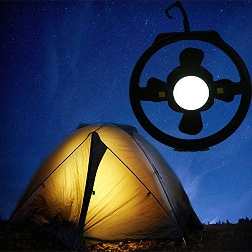 Rumfo LED Lantern with Ceiling Fan, Bright Portable USB 10 LED Camping Lantern Combo Flashlights, Camping Gear Equipment for Outdoor Hiking, Tent, Emergencies, Hurricanes, Outages