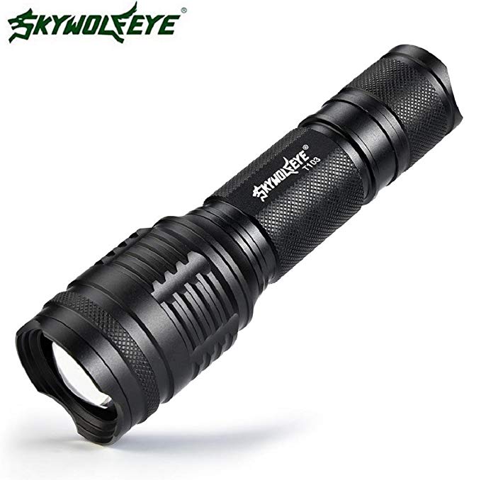 Sky Wolf Eye XML T6 LED Zoomable 18650 Rechargeable 2500 Lumens Clip Torch Flashlight By DBHAWK