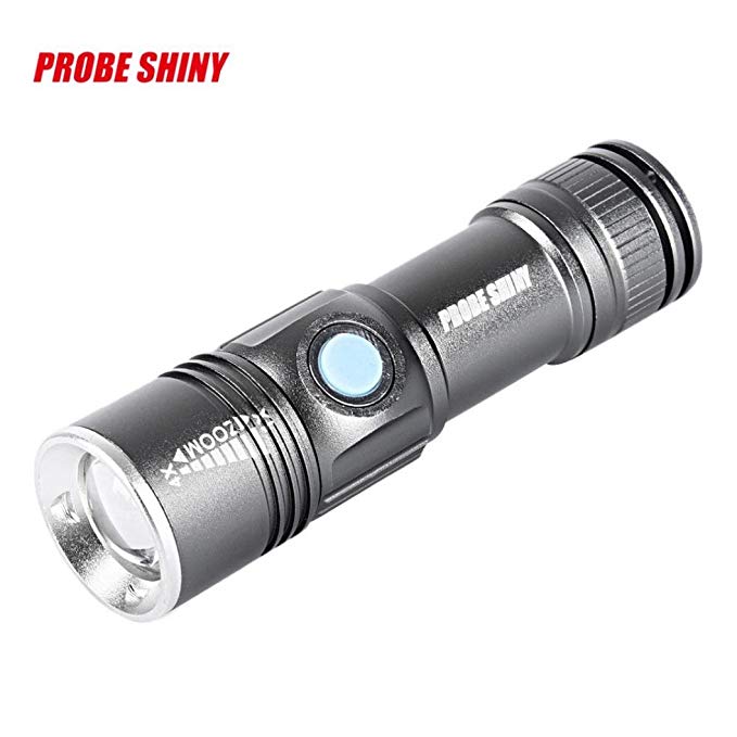 Kinrui Hot Sell Hot Style Adjustable LED Zoom 3000LM MINI USB Rechargeable Flashlight Torch Portable Come Again (Gray)