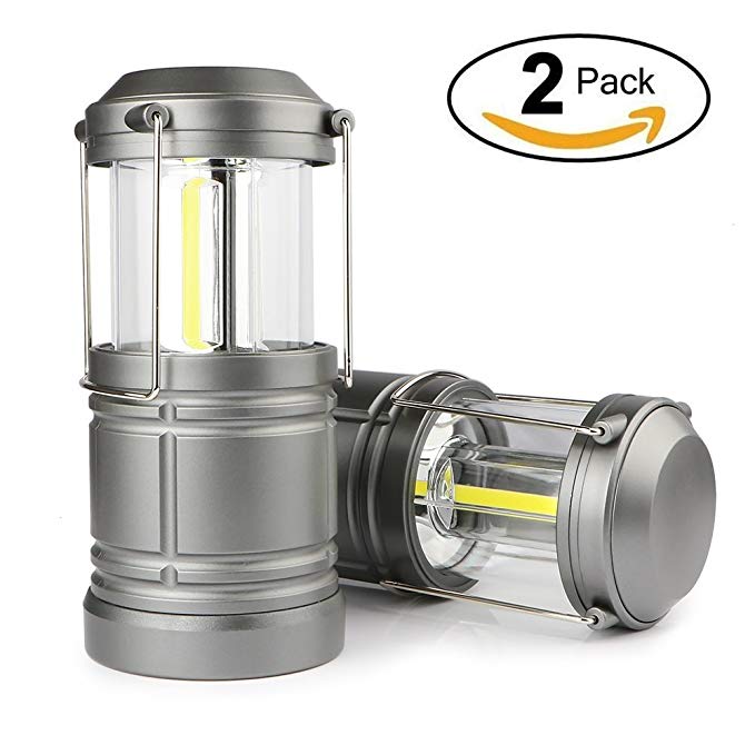 2 x Prosvet LED Lantern -NEW COB Technology emits 300 LUMENS! - Collapsible Tough Lamp - Great Light for Camping, Car, Shop, Attic, Garage-5 Years guarantee