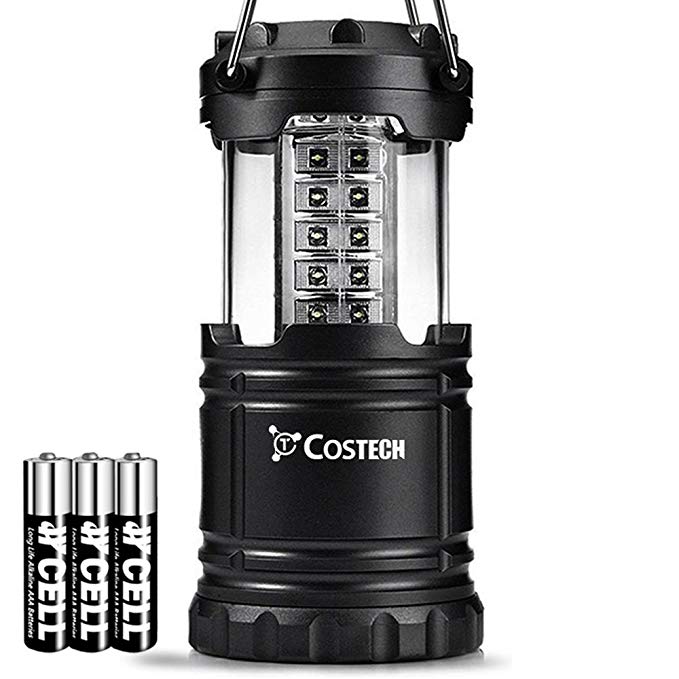 LED Camping Lantern, Costech Portable Brightest Outdoor Emergency Light with Batteries for Camping, Hiking, Fishing, Hurricane, Storm, Outage