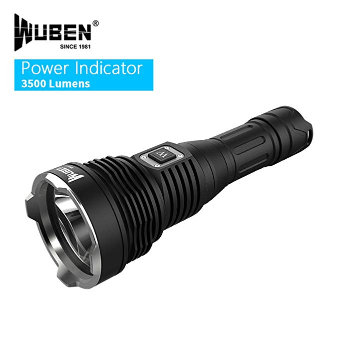 WUBEN T102pro Prometheus 3500 Lumens Flashlight with power indicator high drain battery 26650