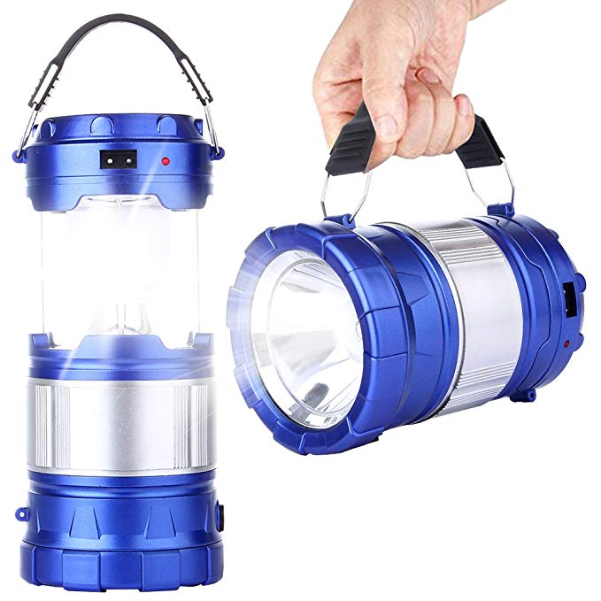 CaseTop Outdoor Camping Lamp, Portable Outdoor Rechargeable Solar LED Camping Light Lantern Handheld Flashlights USB Charger, Perfect Hiking Fishing Emergency Lights