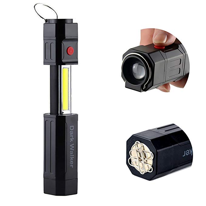 Portable 2 In 1 COB LED Work Light with Magnet,3Modes,Collapsible Flashlight lantern for Workshop,Outdoor,Camping