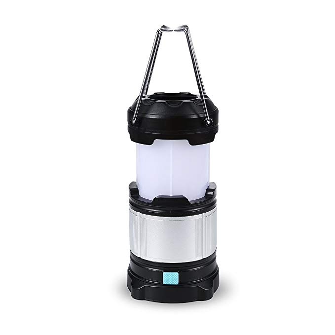 TRYLIGHT Camping Lantern, IPX5 Waterproof Portable LED Camping Lights Flashlight Dimmable 4 Modes Survival Gear for Emergency, Hurricane, Outage with Magnetic Base (Black/Silver)