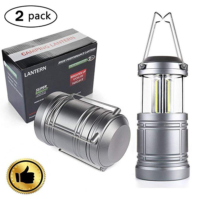 2Pcs Camping Lantern, YIFENG Portable Outdoor Collapsible LED Camping Flashlight, Waterproof, Shockproof LED Camping Light with Magnetic Base, Detachable Handles