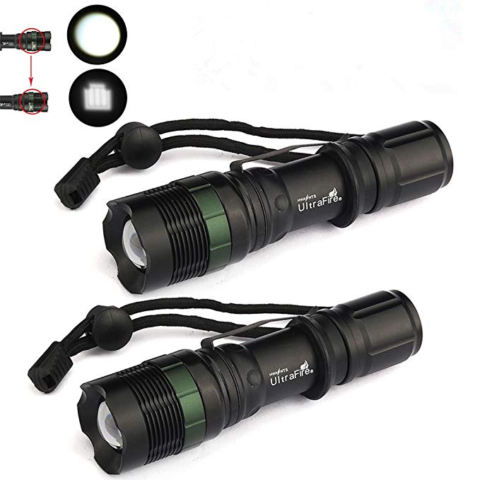 New 2X 8000 Lumen Zoomable CREE XM-L T6 LED Flashlight Torch Tactical Light Aluminum