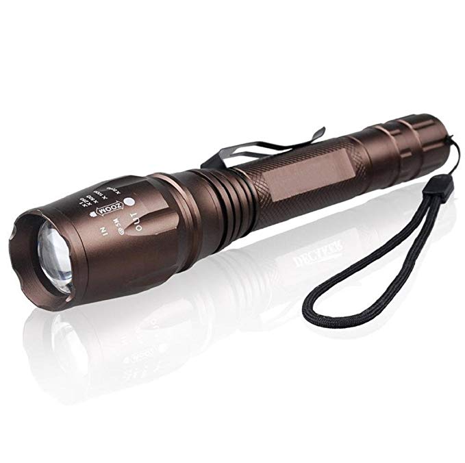 VIASA X800 XML T6 LED Zoom Tactical Military Flashlight Super Torch (Gold)