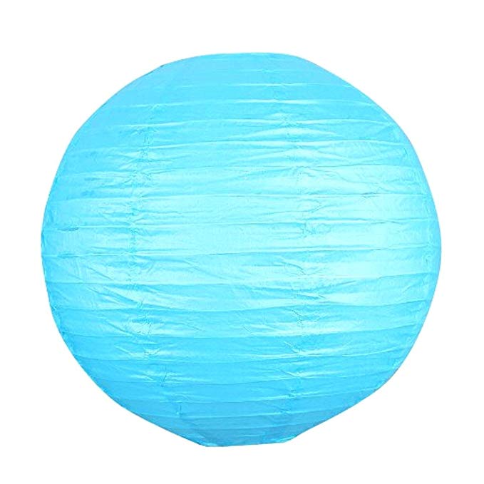 10pcs Premium Hand made Round Paper led Lantern for spring and Mid-Autumn Festival,marriage decoration blue