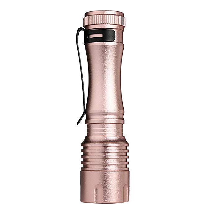 Mini LED Torch Flashlight, Q5 AA/14500 3Mode ZOOM LED Super Bright Flashlight MINI Police Torch Lamp Bright Pocket Size Zoomable Flashlight for Outdoor Sporting Camping Outdoor Activities (Pink)