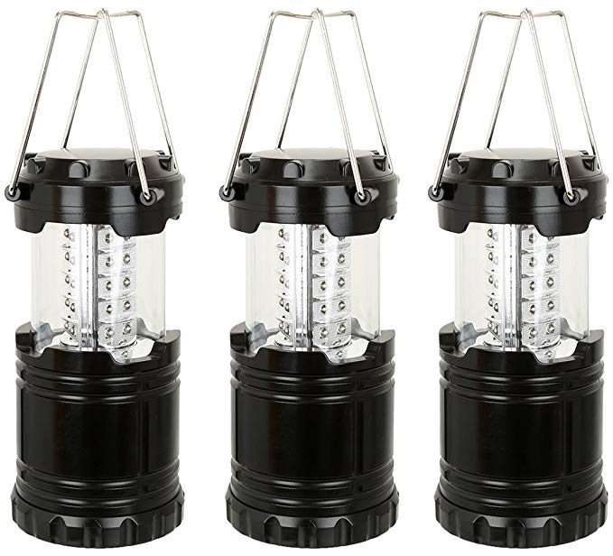 Everyday Essentials Ultra Bright LED Collapsible Water Resistant Camping Lantern Flashlights