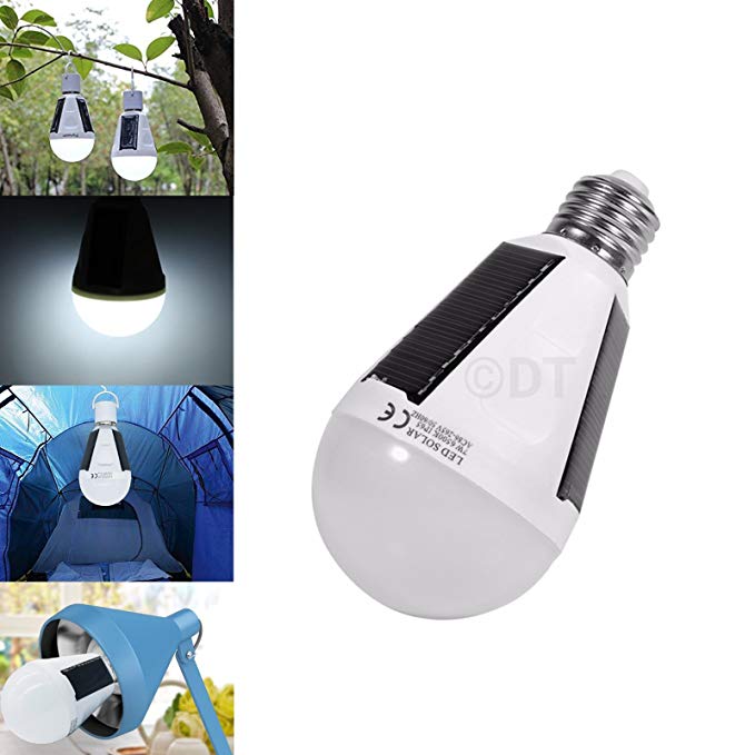 Portable Solar Power LED Bulb Lamp Outdoor Camp Tent Fishing Light 7W E27 NEW