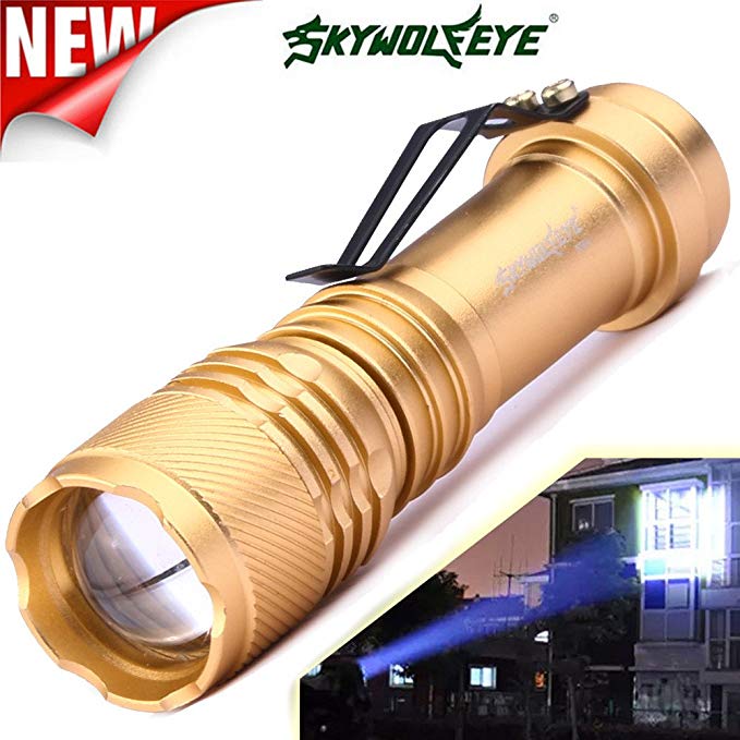 LED Torch Flashlight, 6000LM CREE Q5 AA/14500 3 Modes ZOOMABLE LED Flashlight Torch Super Bright Light Lamp Tactical Flashlights Outdoor Lantern Flashlights For Sporting Camping Outdoor Activities