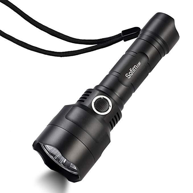 Sofirn C8F LED Flashlight 2580 Lumens 3Cree XPL LED lamp 4 Group Light Water Resistant Side Switch Torch Camping Hiking with Rechargeable Battery and USB Charger