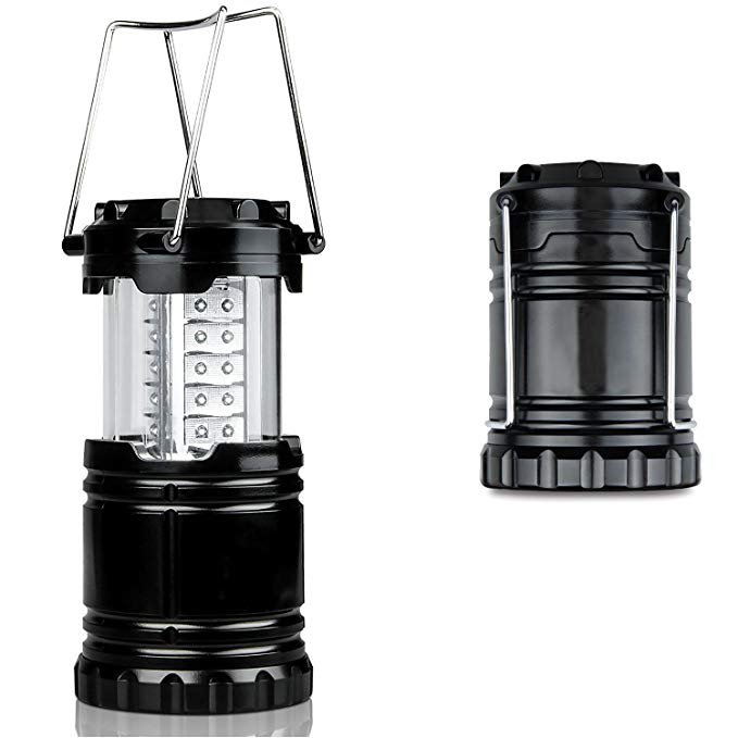 Portable Ultra Bright LED Lantern - for Hiking - for Outdoor Camping,Black,Collapsible