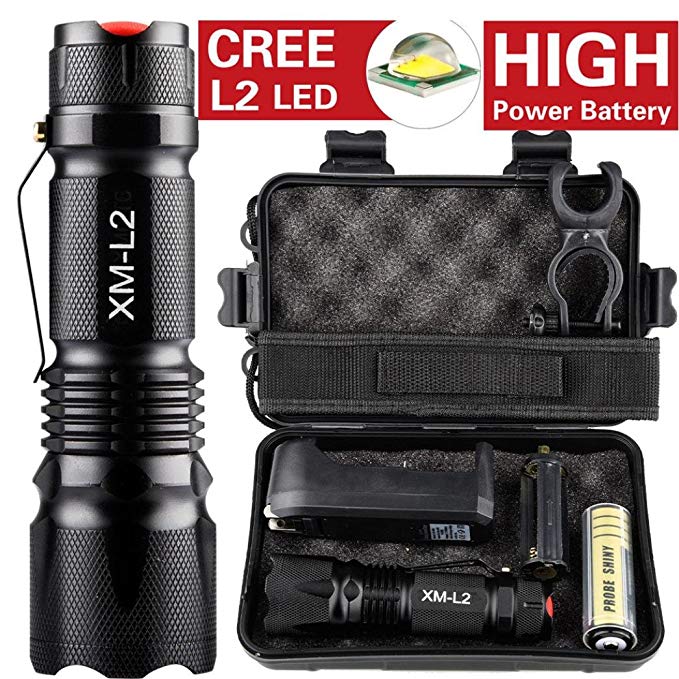 Super Bright 10000LM 5 Modes Flashlight X800 Shadowhawk Tactical Military L2 LED Torch Gift Kit