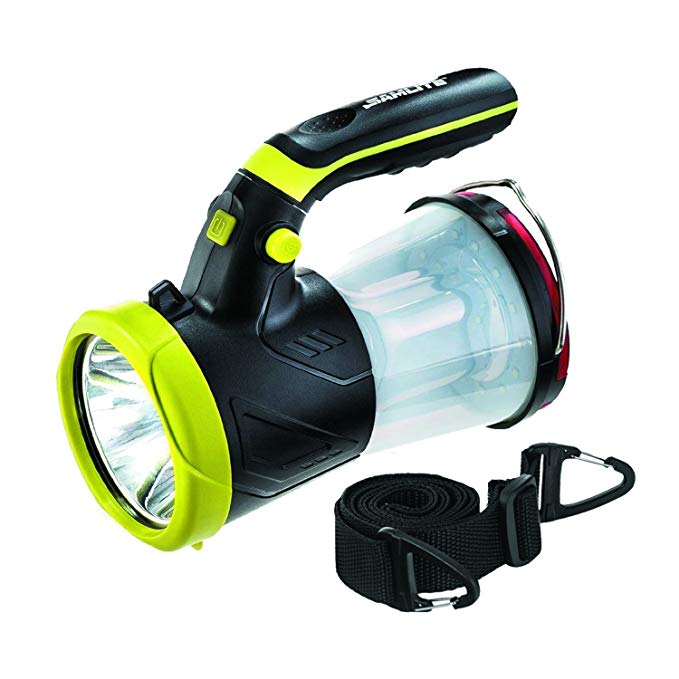 Rechargeable LED lantern Flashlight, USB Charging Cord Included, Super Bright 4 in 1 Portable LED Searchlight & Torch Light, Great for hiking, Camping Gear, Indoor-Outdoor Use, Shoulder Strap Included