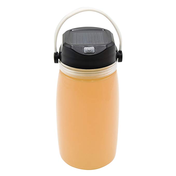 QILOVE LED Camping Lantern Rechargeable Battery Solar Powered Silicon Bottle Collapsible Flashlight for Decoration Outdoor