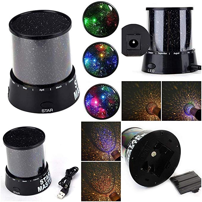 1 Pcs Classical Popular Nightlight Master Projector Starry Cosmos LED Night Lamp Kids Color Black