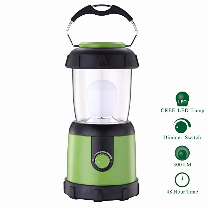 LED Camping Lantern with Dimmer Switch, Water Resistant Portable Flashlight Lantern for Camping, Emergency, Hurricane(4 D Battery Powered)