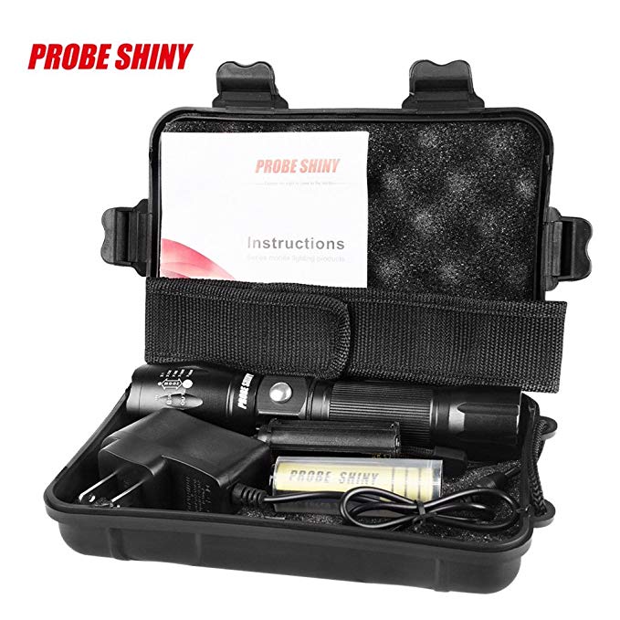 5000 Lumens Zoomable DBHAWK X800 XML T6 LED Tactical Flashlight+18650 Battery+Charger+Case