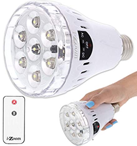 3 in 1 LED Emergency Light Bulb with Remote, Recharges in sockets, Portable Power Outage Storm