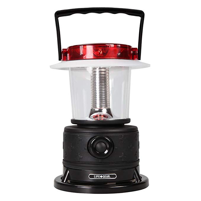 Life Gear AR Tech 105 Lumen Rubberized Lantern with 3 Light Modes, Collapsible Hook and Lifetime LED's, Black