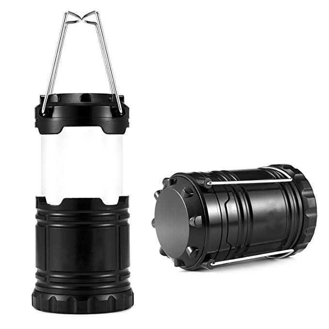 BoJia Waterproof Ultra Bright Portable LED Camping Lantern with 3 AA Batteries Flashlights for Hiking, Reading