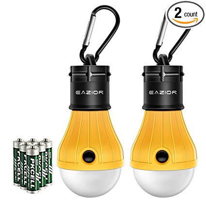 Eazior 2 Pack Portable LED Camping Lantern Tent Light Bulb for Camping Hiking Fishing Outage Emergency Light, Outdoor Camping Lamp